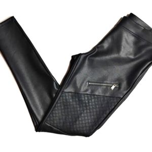 Express Black Faux Leather Moto Style Leggings, size XS